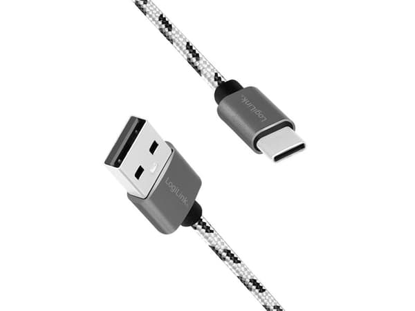 LogiLink CU0201, USB C, USB A, USB 2.0, 0,48 Gbit/s, Sort, Hvit