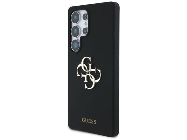 Guess silikon Big 4G logo bottom Script-deksel til Samsung Galaxy S25 Ultra - sort