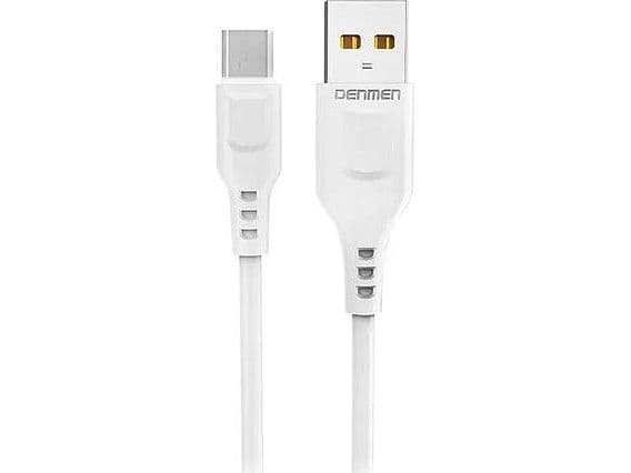 USB-kabel Denmen USB-A till microUSB 1 m vit (29345)