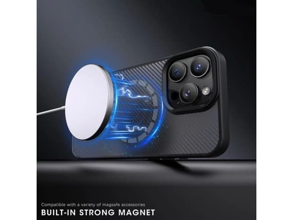 Wozinsky karbonfiber-deksel med MagSafe for Samsung Galaxy S25 - Grå
