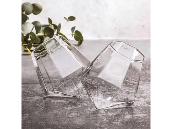 Herma Mad Monkey - Whiskeygläser "Diamond" (2er Set) läpinäkyvästi