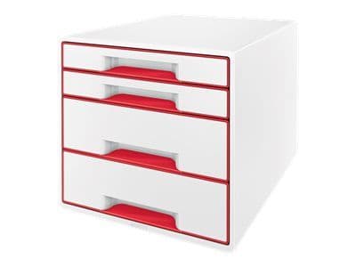 Desk Cube Leitz WOW 4 laatikkoa valkoinen/punainen