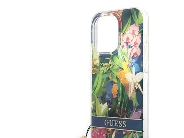 Guess GUOHCP14XHFLSB hardcase blomsterrem til iPhone 14 Pro Max 6,7" - blå/blå