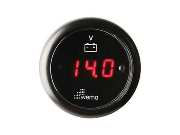 Wema digitalt voltmeter 12-24 volt sort