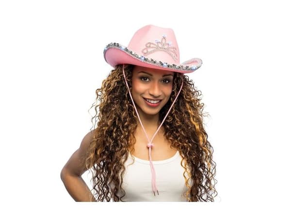 Rosa cowboyhatt med LED-belysning