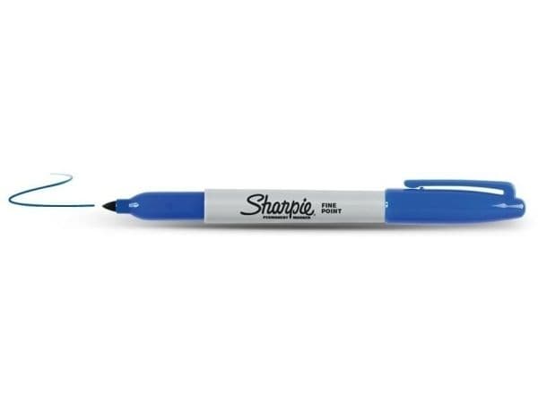 Permanent tusj, Sharpie, 1 mm, fin, rund, blå