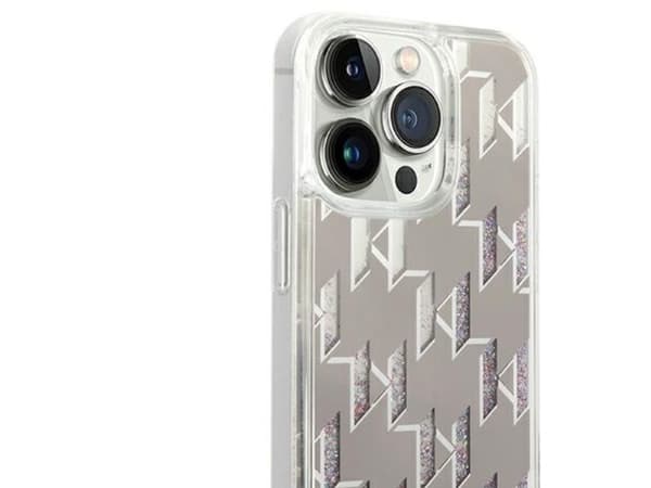 Karl Lagerfeld KLHCP14XLMNMS hardcase för iPhone 14 Pro Max 6,7" - silver/silver Liquid Glitter Monogram