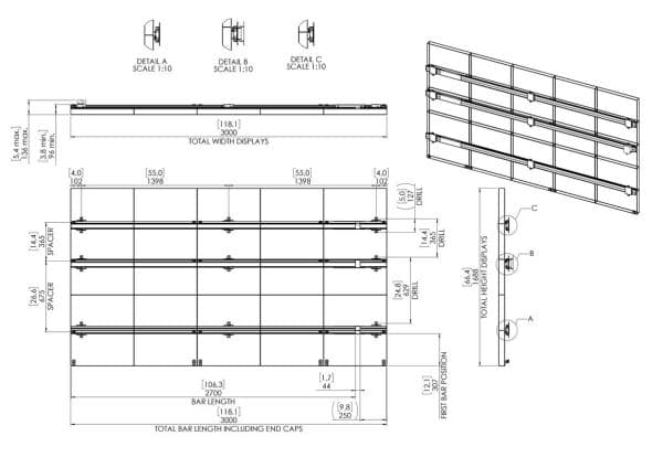 Vogel''s INT 8222, Fiksert, Sort, Vegg