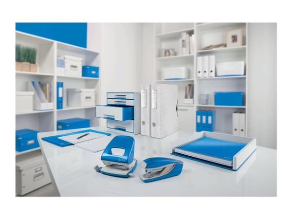 Leitz WOW - Hullstanser - 30 ark / 3 mm - metall - blå metallic