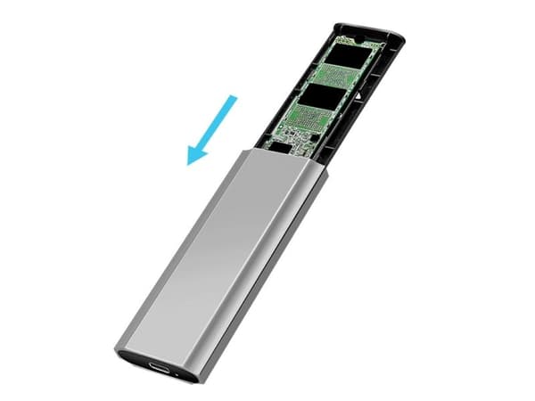 LogiLink UA0439, SSD-inkapsling, M.2, M.2, PCI Express, 10 Gbit/s, Byte under drift (hotswap), Grå