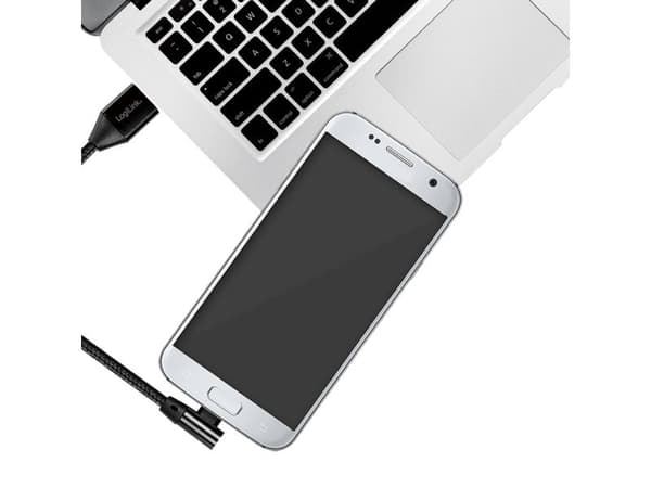 USB 2.0 to micro-USB (90° angled) male, 1m