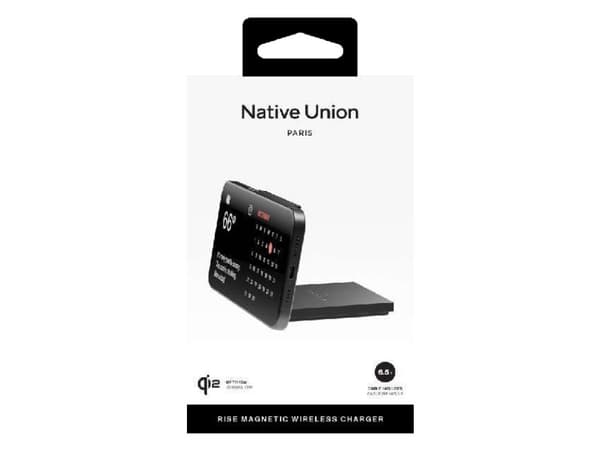 Native Union Rise Solo Qi2, Innendørs, USB, Trådløs lading, Sort