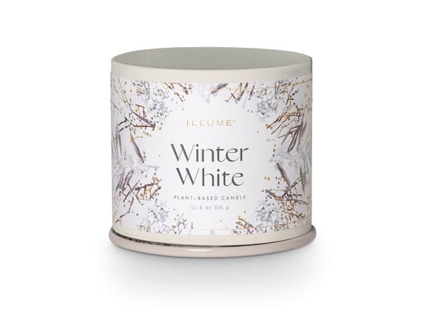 ILLUME Winter White Vanity Tin Duftlys, Hvid,