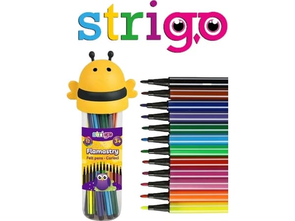 Tuschmarkører 12 farger STRIGO