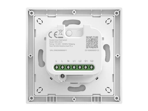Sonoff MINI-2GS-E dubbelkanals väggbrytare (Matter)