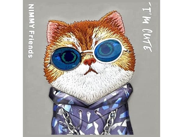 Nimmy Glasses Cool Cat Case for iPhone 15 Pro - Gray