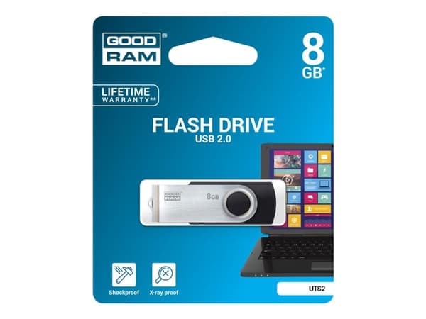 GOODRAM UTS2 - USB flashdrive - 8 GB - USB 2.0 - sortering