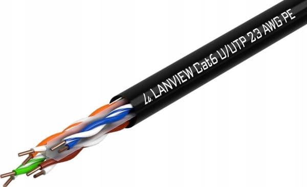 Lanview - Bulkkabel - 305 m - UTP - CAT 6 - udendørs, solid - sort