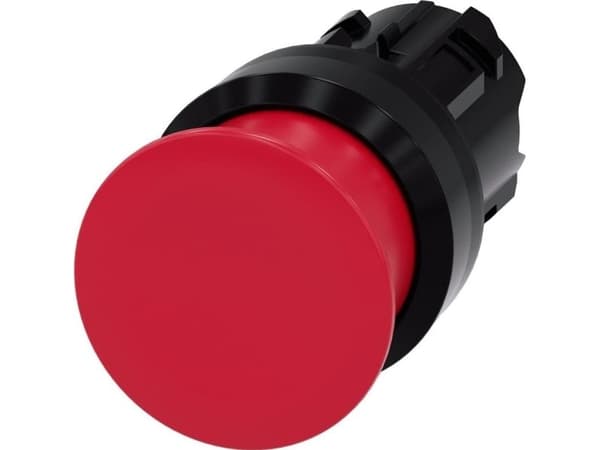 Siemens 3SU1000-1AD20-0AA0 Tryktast Frontring plastic Knap Sort, Rød 1 stk