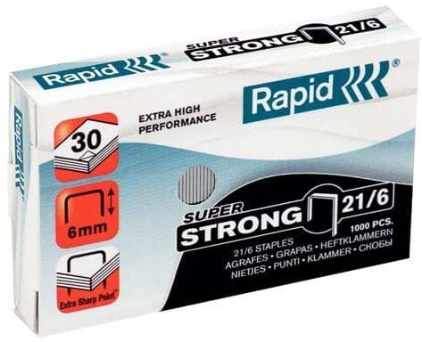 Hæfteklammer 21/6 Rapid Super Strong - (1000 stk.)