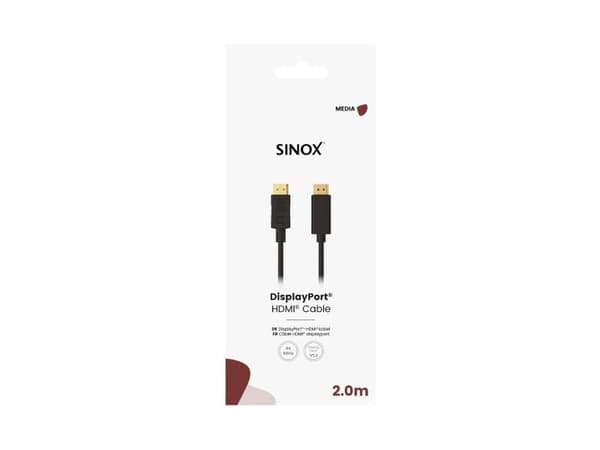 Sinox DisplayPort™ HDMI™ kabel. 2m. Sort