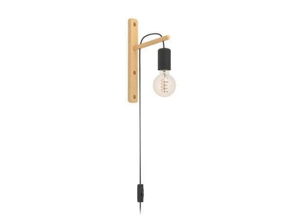EGLO POCKLEY vegglampe E27 sort/tre FSC