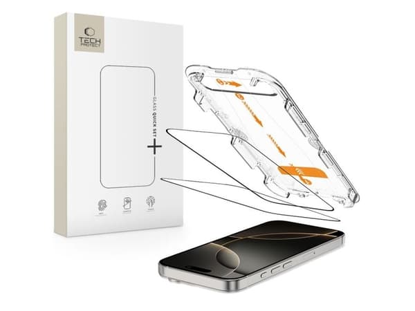 Tech-Protect härdat glas TECH-PROTECT QUICK SET+ 2-pack för iPhone 16 Pro Black