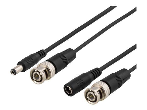 DELTACO MM-82H - Strøm/video-kabel - BNC, strøm til BNC, strøm hann - 50 m