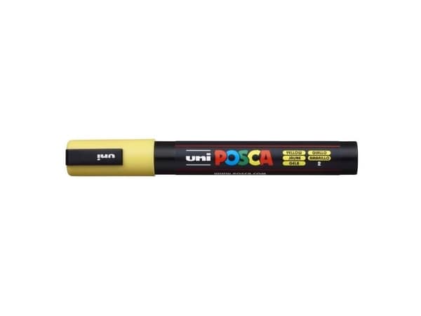 POSCA PC-5M, Gul, Multifärg, 1 färger, Medium, Vattenbaserat bläck, Rundad spets