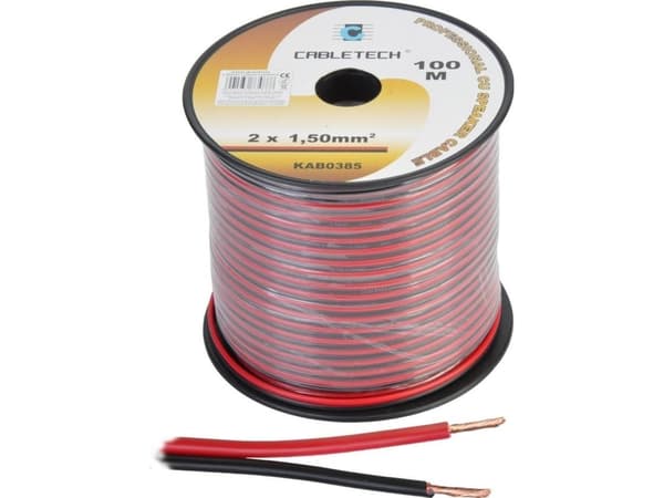 Högtalarkabel 1,5 mm svart/röd