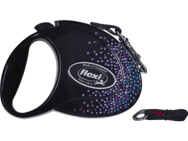 Flexi uttrekkbart bånd Glam Splash Mystic M 5m sort