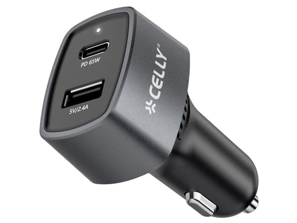 Billaddare 1xUSB-C PD 1xUSB-A 65W