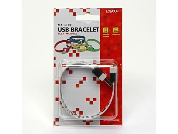 USB-kabel USB-A till microUSB 0,25 m rosa