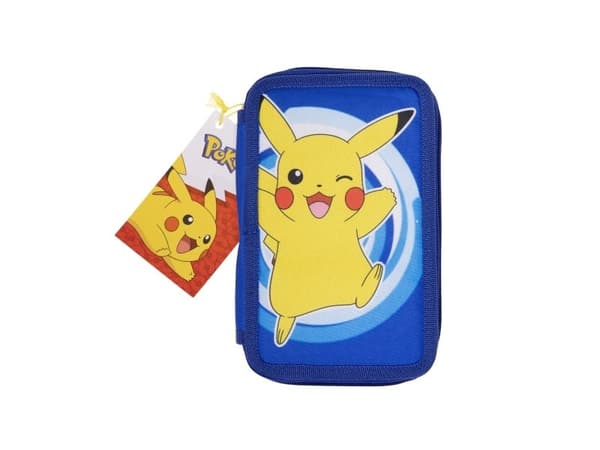 POKÉMON 2-compartment filled pencil case, 300D polyester, 19.5 x 12.5 x 5 cmContents: 15 cm ruler w/4 col.sticker, 2 triangular sharpened pencils,...