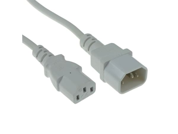 Nätkabel C13 till C14, vit, 5 m