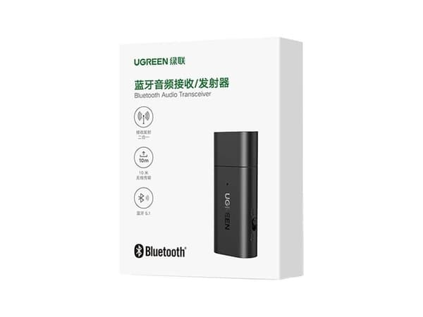 Bluetooth-adapter Ugreen sender Bluetooth 5.1 + lydadapter 3,5 mm mini jack svart (UGR1207BLK)
