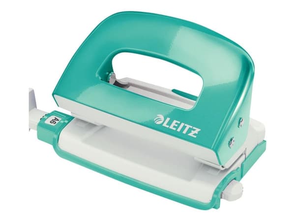 Hullemaskin Leitz NeXXt WOW Mini, 2 hull, 10 ark Isblå