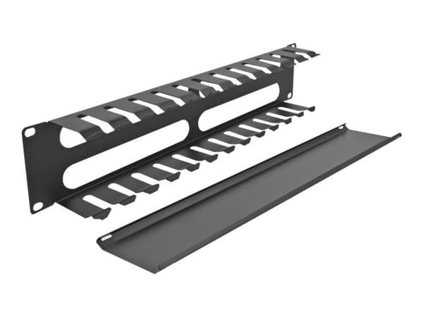 Delock - Rackkabelstyringspanel - svart - 2U - 19"