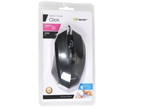 Tracer Click, Optinen, USB A-tyyppi, 1000 DPI, Musta