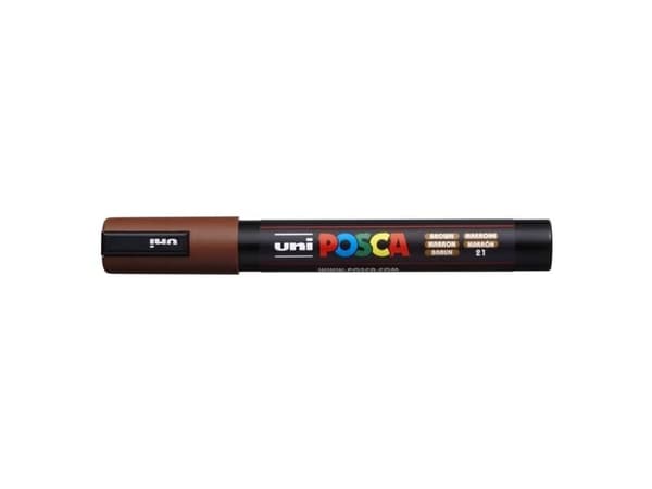 Uni POSCA, 1 styck, Brun, Rundad spets, Rund, Medium, 1,8 mm