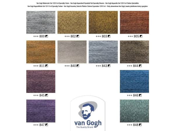 Van Gogh vattenfärg plastfodral specialfärger set | 12