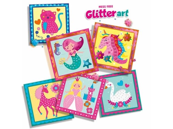 SES Creative Mess free glitter art, Pysselset för barn, 3 År, Multifärg