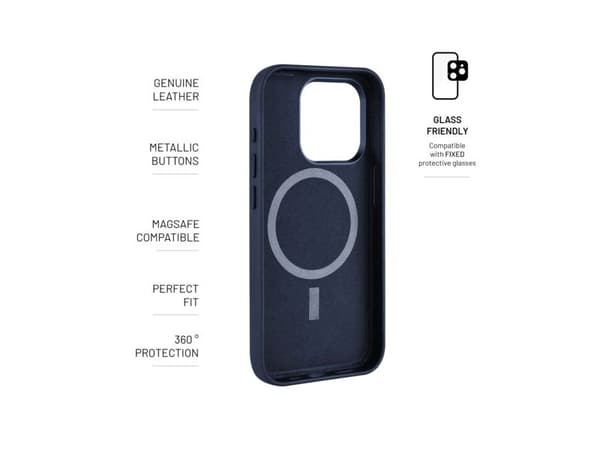 FIXED MagLeather, Suojus, Apple, iPhone 15 Pro Max, 17 cm (6.7"), Sininen