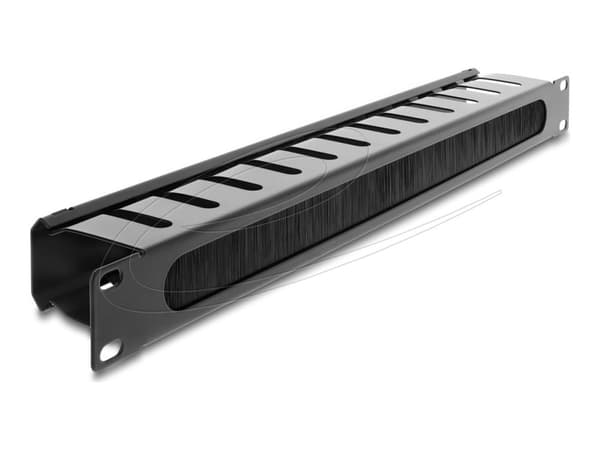 Delock - Racks kabelhantering routing panel - med borste - svart - 1U - 19"