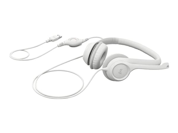 Logitech H390 - Headset - on ear - kabel - USB - Off-White