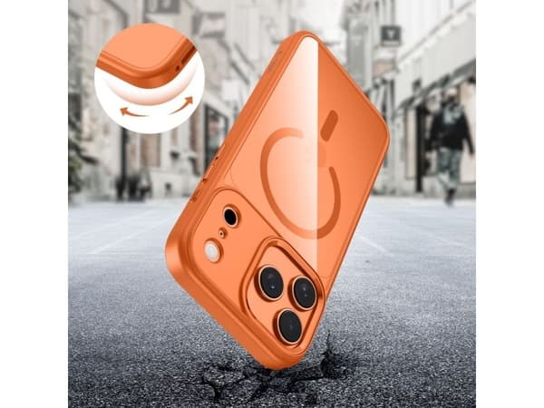 Tech-Protect MagMat MagSafe-deksel til iPhone 17 Pro Max - transparent orange