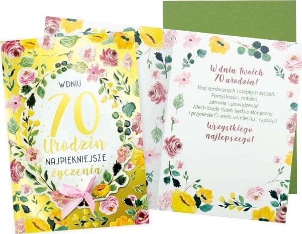 Kort B6 Bursdag 70 (blomster)