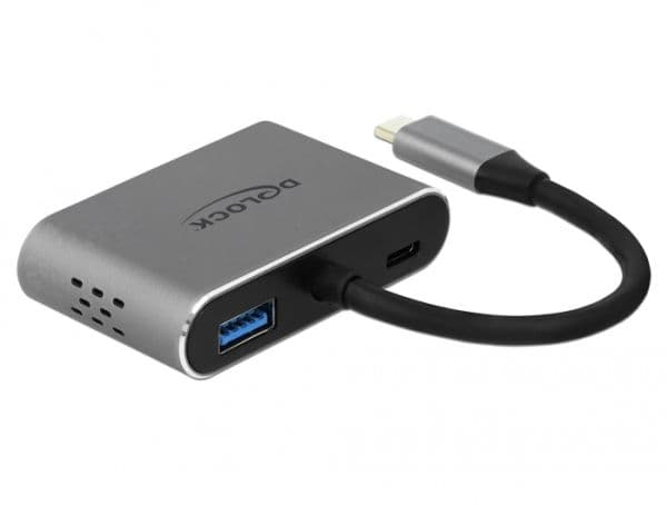 Delock - Extern videoadapter - USB-C - HDMI, VGA - grå - detaljhandel