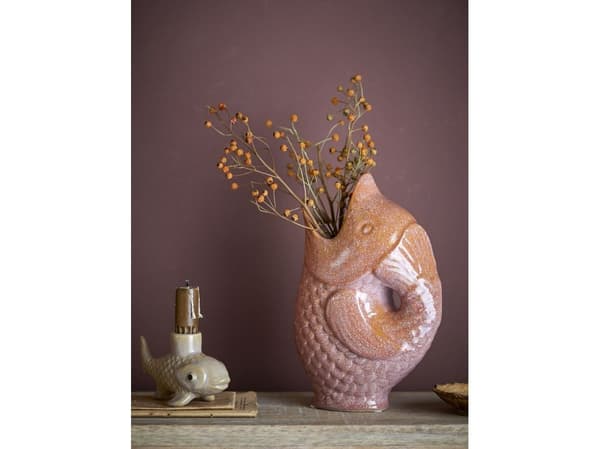 CREATIVE COLLECTION Harvey vase, brun, steingods