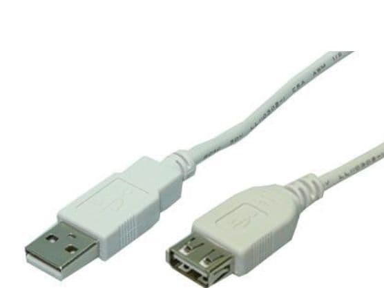 LogiLink 3m USB 2.0, 3 m, USB A, USB A, USB 2.0, Hanstik/Hunstik, Grå
